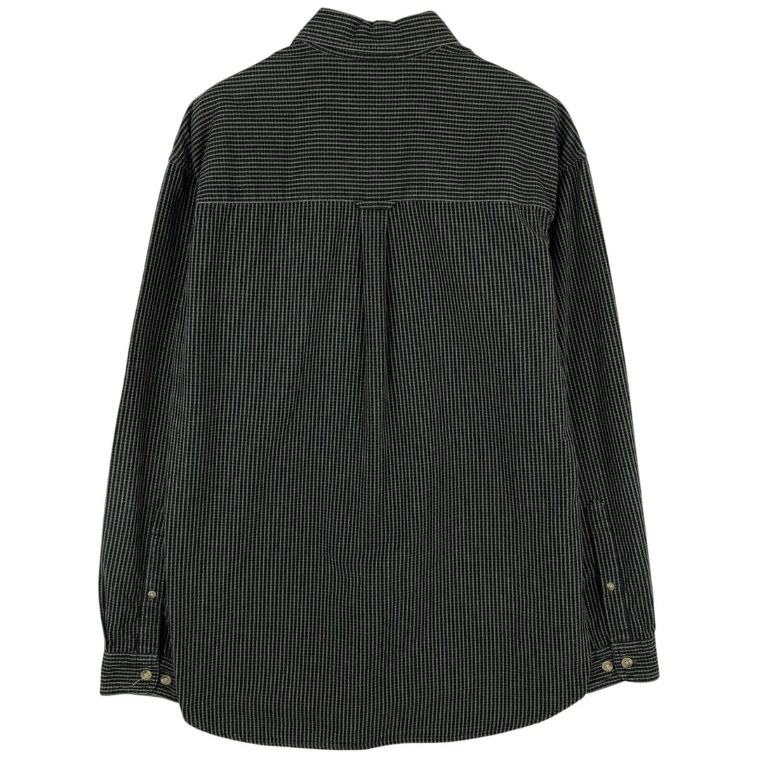 90s-00'S Columbia Long-Sleeve Button-Down Check Shirt, Men's Size M (approx.) cotton dark green Vintage Second Hand