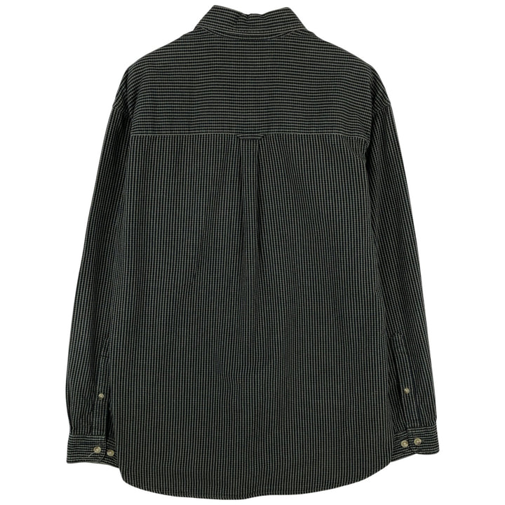 90s-00'S Columbia Long-Sleeve Button-Down Check Shirt, Men's Size M (approx.) cotton dark green Vintage Second Hand