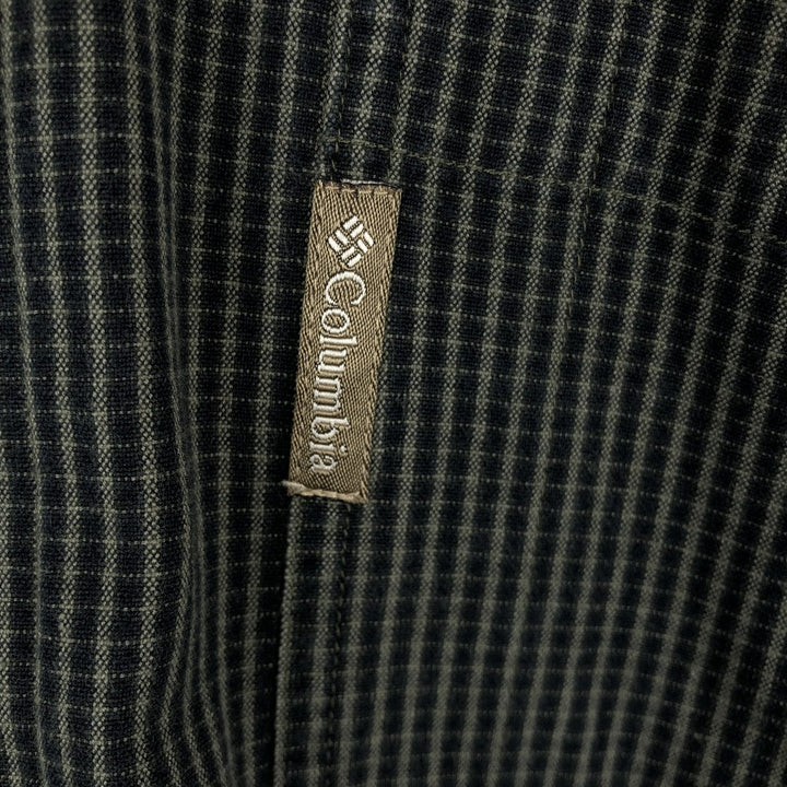 90s-00'S Columbia Long-Sleeve Button-Down Check Shirt, Men's Size M (approx.) cotton dark green Vintage Second Hand