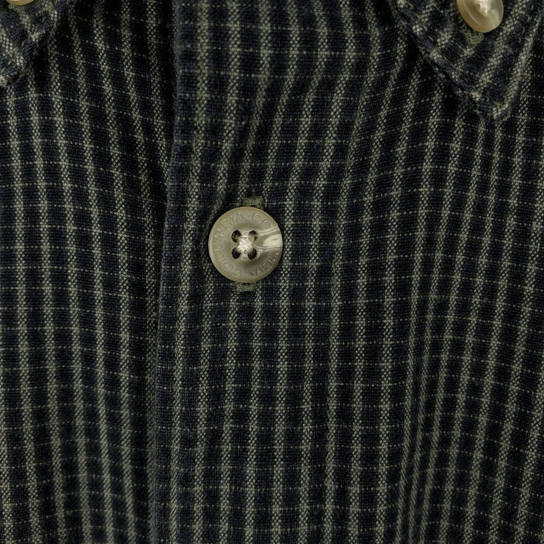 90s-00'S Columbia Long-Sleeve Button-Down Check Shirt, Men's Size M (approx.) cotton dark green Vintage Second Hand
