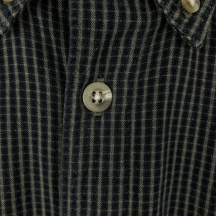 90s-00'S Columbia Long-Sleeve Button-Down Check Shirt, Men's Size M (approx.) cotton dark green Vintage Second Hand