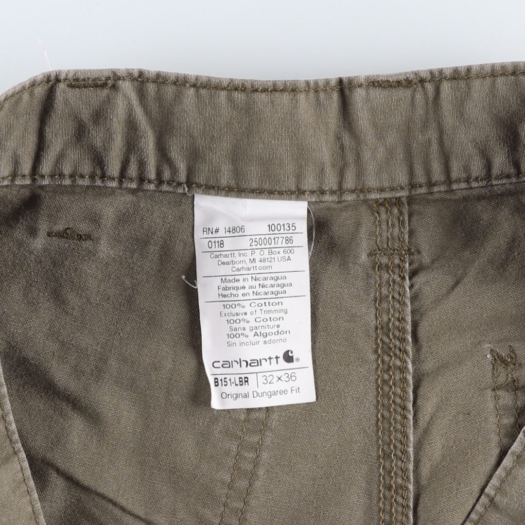 Carhartt Original Dungaree Fit Duck Painter Pants, Men's, Size 34 cotton beige type brown Vintage Second Hand
