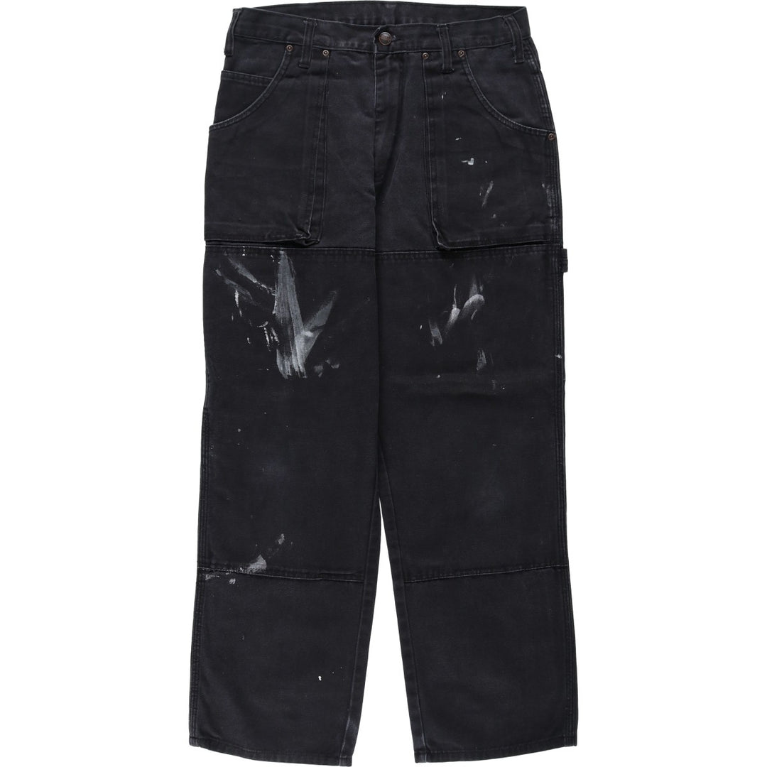 Dickies Relaxed Fit Painted Double Knee Duck Painter Pants, Men's Size W31 (approx.) cotton black type Vintage Second Hand