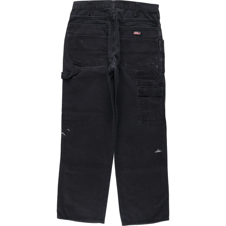 Dickies Relaxed Fit Painted Double Knee Duck Painter Pants, Men's Size W31 (approx.) cotton black type Vintage Second Hand