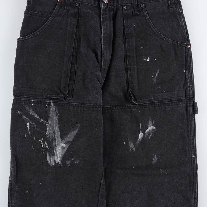 Dickies Relaxed Fit Painted Double Knee Duck Painter Pants, Men's Size W31 (approx.) cotton black type Vintage Second Hand
