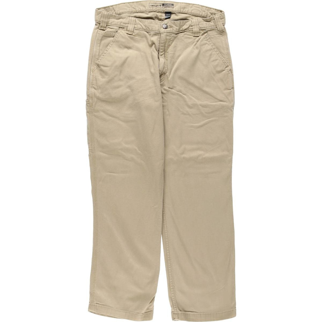 Carhartt Relaxed Fit Duck Work Pants, Men's W35 (approx.) cotton Beige type Vintage Second Hand