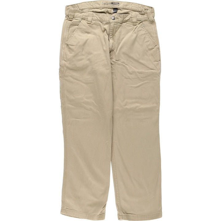 Carhartt Relaxed Fit Duck Work Pants, Men's W35 (approx.) cotton Beige type Vintage Second Hand