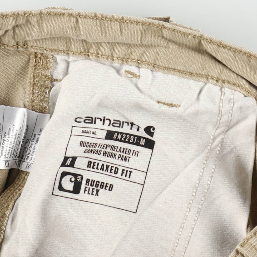 Carhartt Relaxed Fit Duck Work Pants, Men's W35 (approx.) cotton Beige type Vintage Second Hand