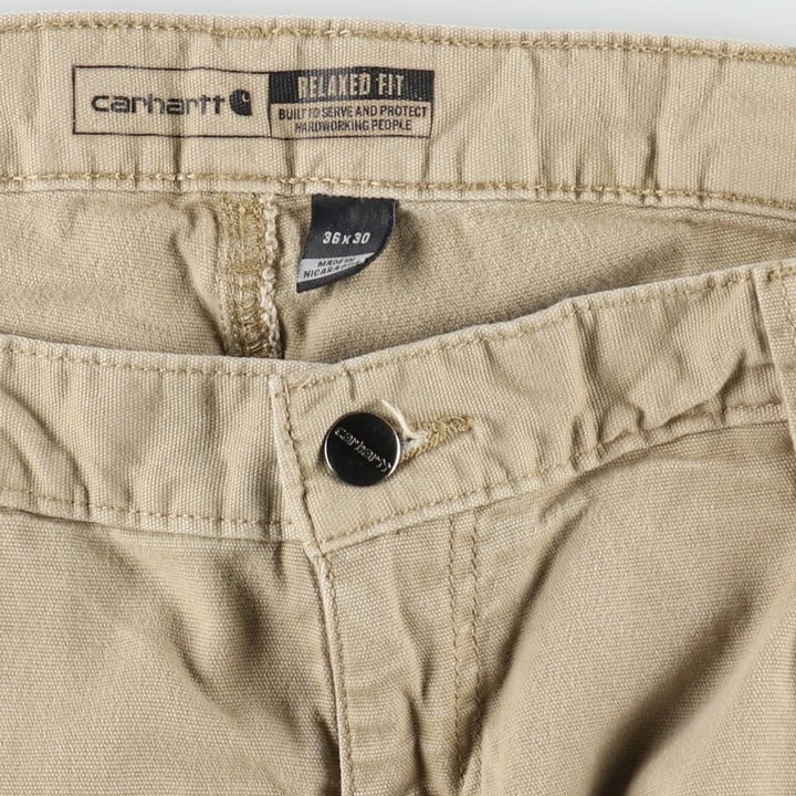 Carhartt Relaxed Fit Duck Work Pants, Men's W35 (approx.) cotton Beige type Vintage Second Hand