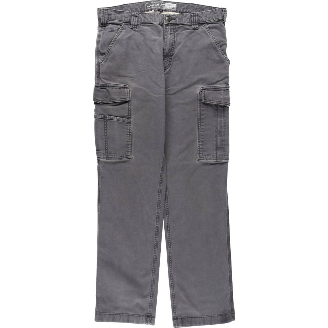 Carhartt Relaxed Fit Duck Work Pants Cargo Pants Men's W34 (approx.) cotton gray type Vintage Second Hand