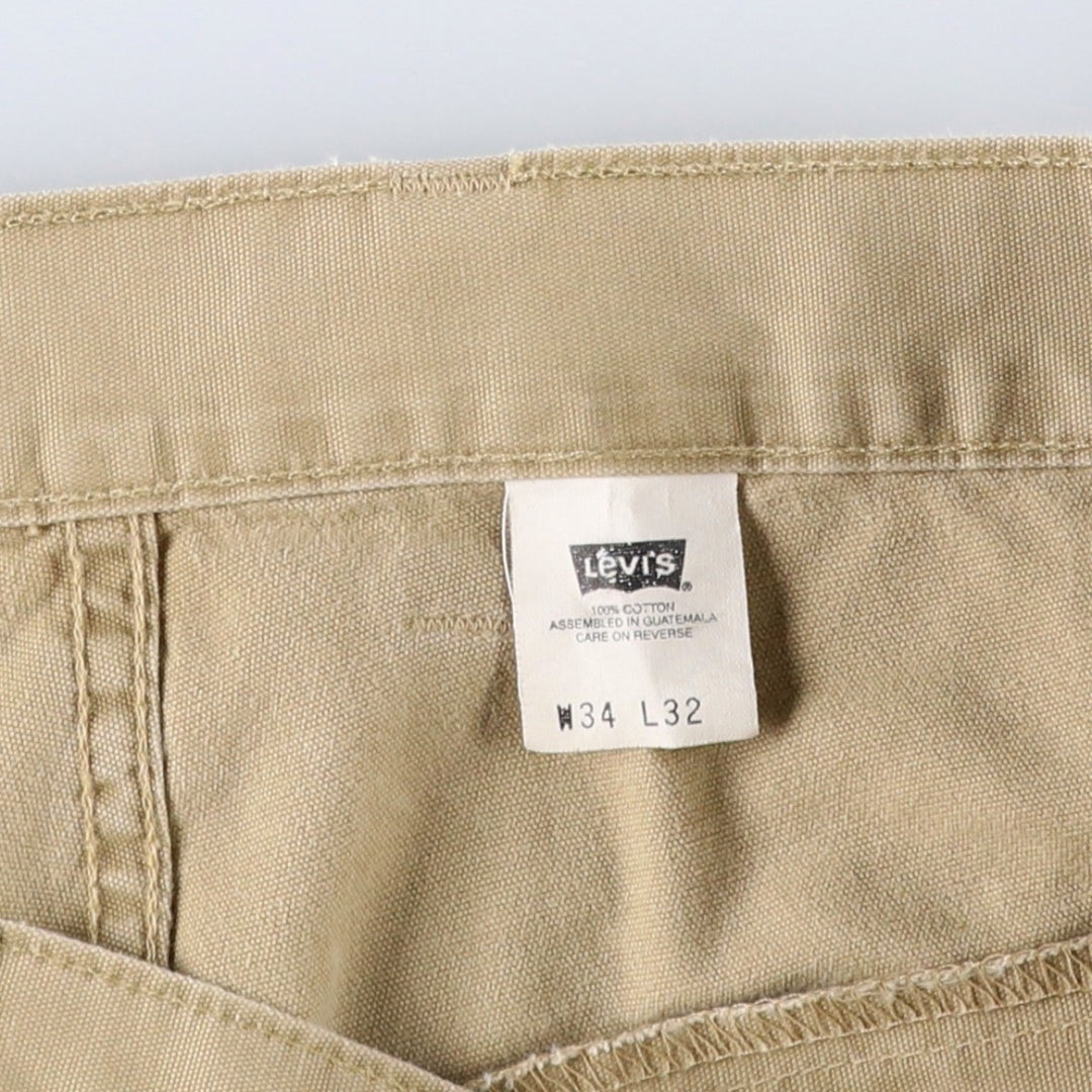 1990'S Levi's 588-6430 Duck Cargo Work Pants, Men's Size W34 (approx.), Vintage cotton Beige type Vintage Second Hand