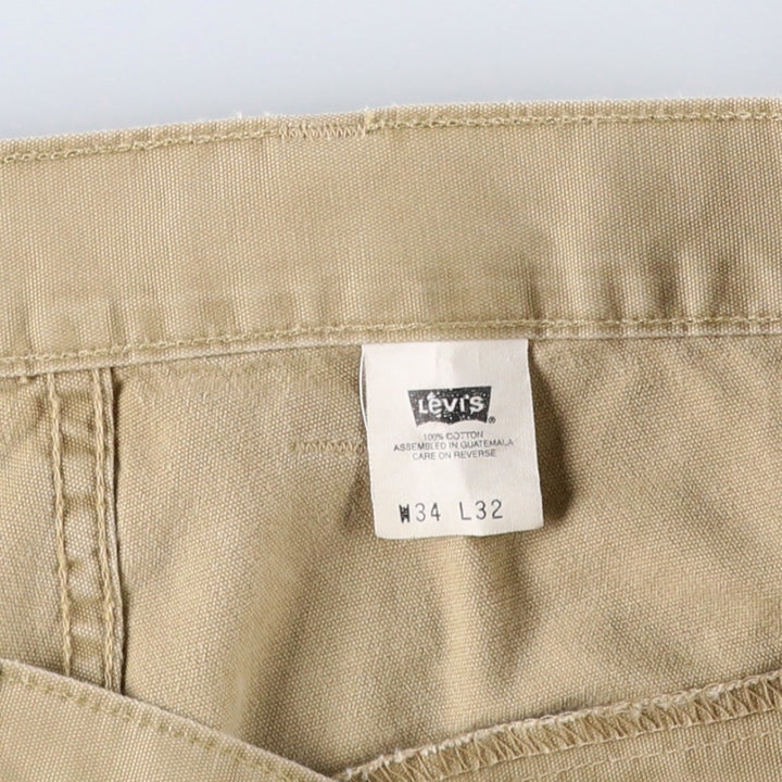 1990'S Levi's 588-6430 Duck Cargo Work Pants, Men's Size W34 (approx.), Vintage cotton Beige type Vintage Second Hand