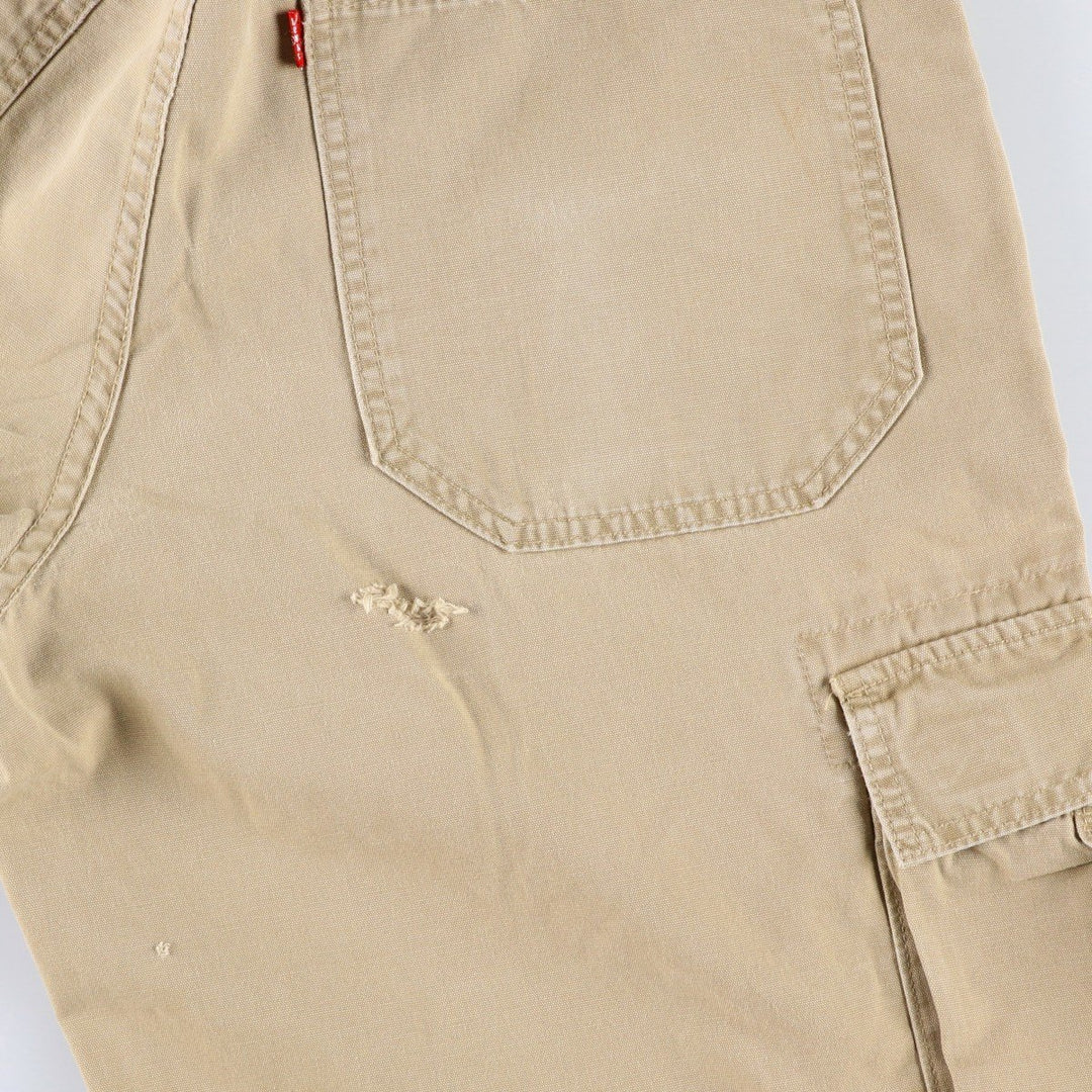 1990'S Levi's 588-6430 Duck Cargo Work Pants, Men's Size W34 (approx.), Vintage cotton Beige type Vintage Second Hand