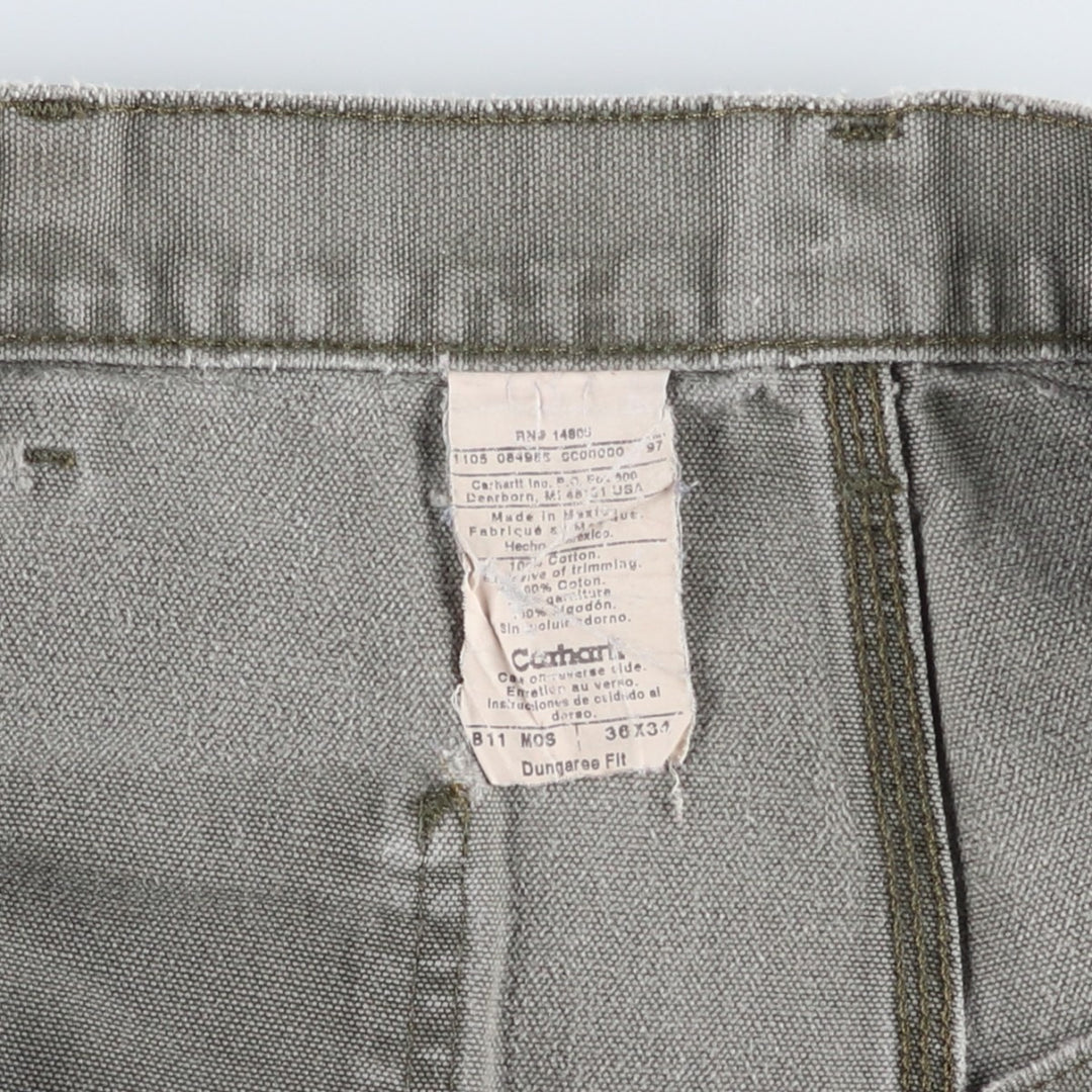 00'S Carhartt Dungaree Fit Duck Painter Pants Men's W36 cotton Khaki type Vintage Second Hand