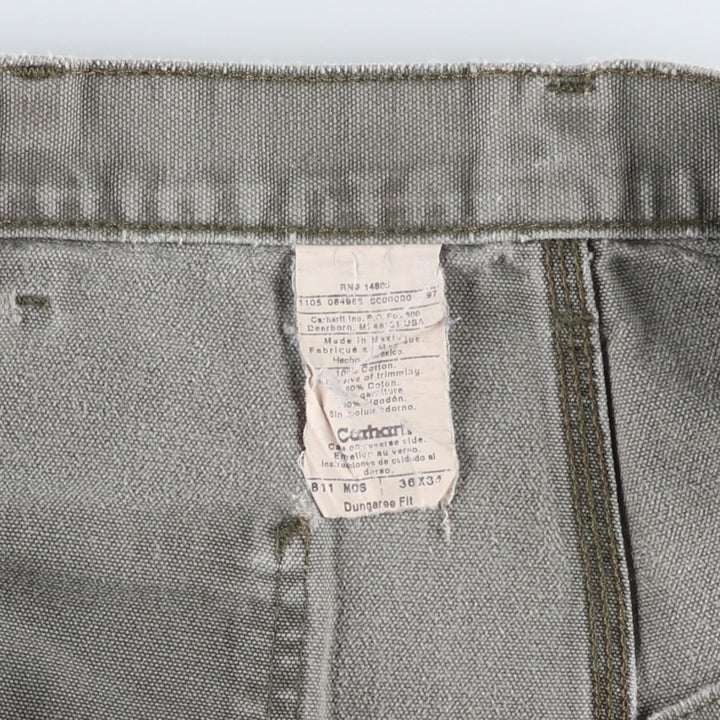 00'S Carhartt Dungaree Fit Duck Painter Pants Men's W36 cotton Khaki type Vintage Second Hand