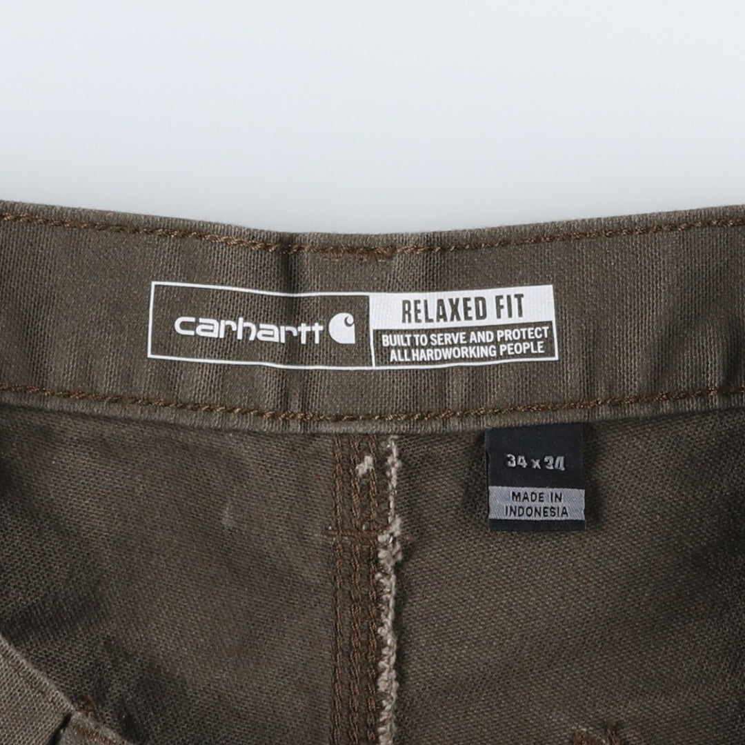 Carhartt Relaxed Fit Duck Painter Pants, Men's, Size 34 cotton Khaki type brown Vintage Second Hand