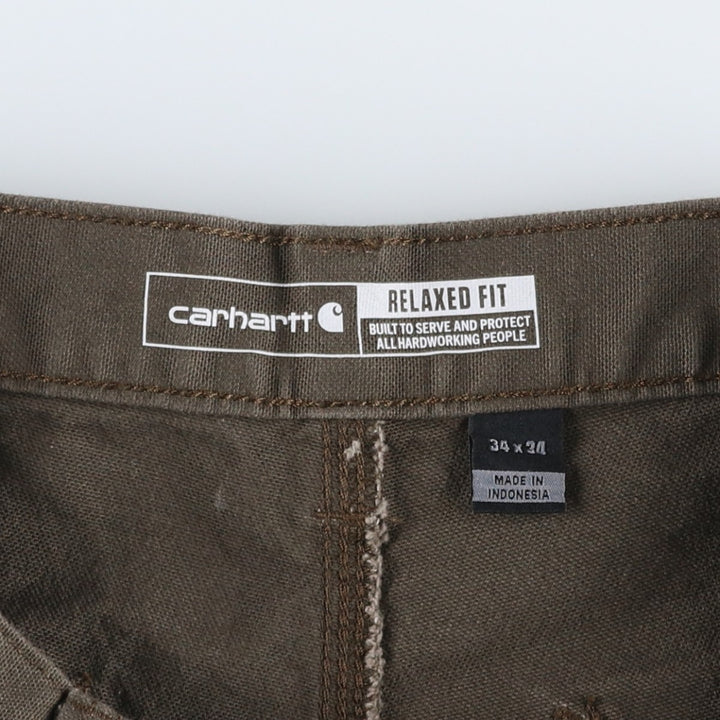 Carhartt Relaxed Fit Duck Painter Pants, Men's, Size 34 cotton Khaki type brown Vintage Second Hand
