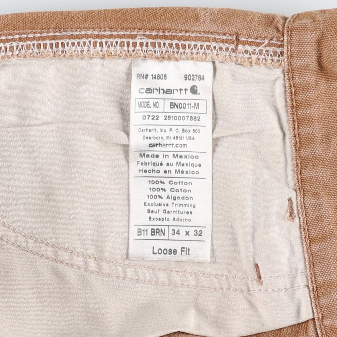 Carhartt Loose Fit Duck Painter Pants, Men's, W34 equivalent cotton brown type Vintage Second Hand