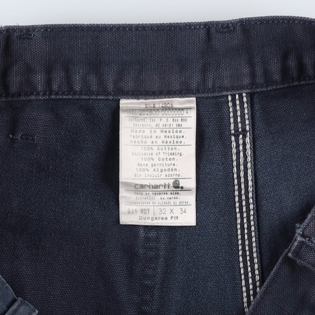 Carhartt Dungaree Fit Duck Painter Pants, Men's, W32 equivalent cotton navy blue type Vintage Second Hand
