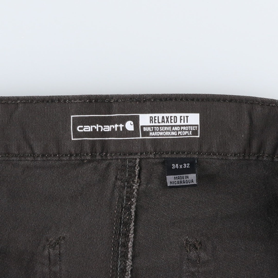 Carhartt Relaxed Fit Duck Work Pants, Men's, W34 equivalent cotton Charcoal Vintage Second Hand