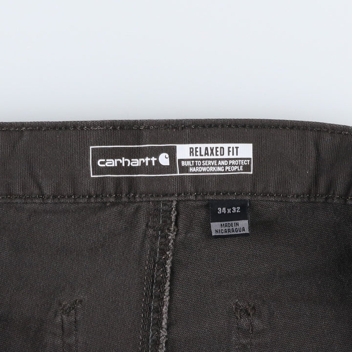 Carhartt Relaxed Fit Duck Work Pants, Men's, W34 equivalent cotton Charcoal Vintage Second Hand
