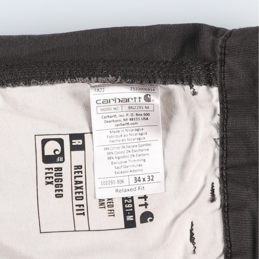 Carhartt Relaxed Fit Duck Work Pants, Men's, W34 equivalent cotton Charcoal Vintage Second Hand