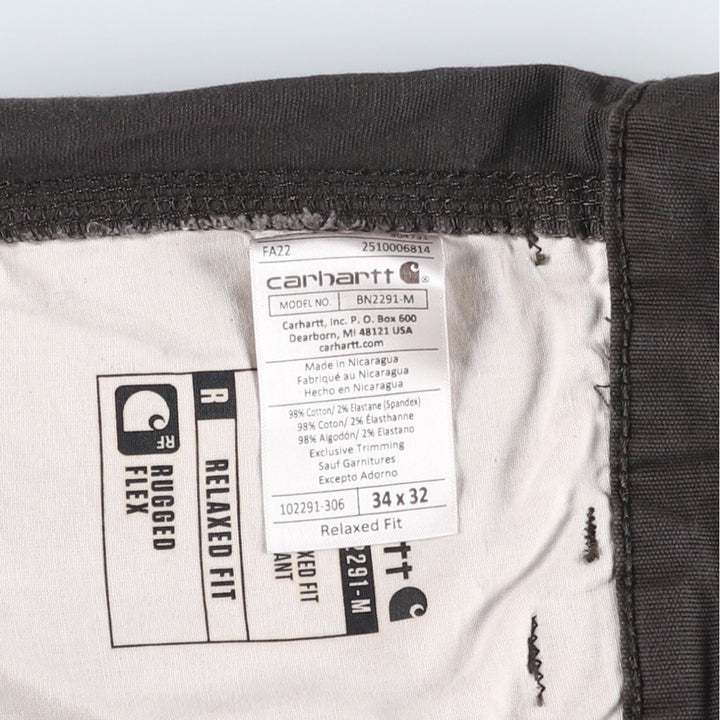 Carhartt Relaxed Fit Duck Work Pants, Men's, W34 equivalent cotton Charcoal Vintage Second Hand
