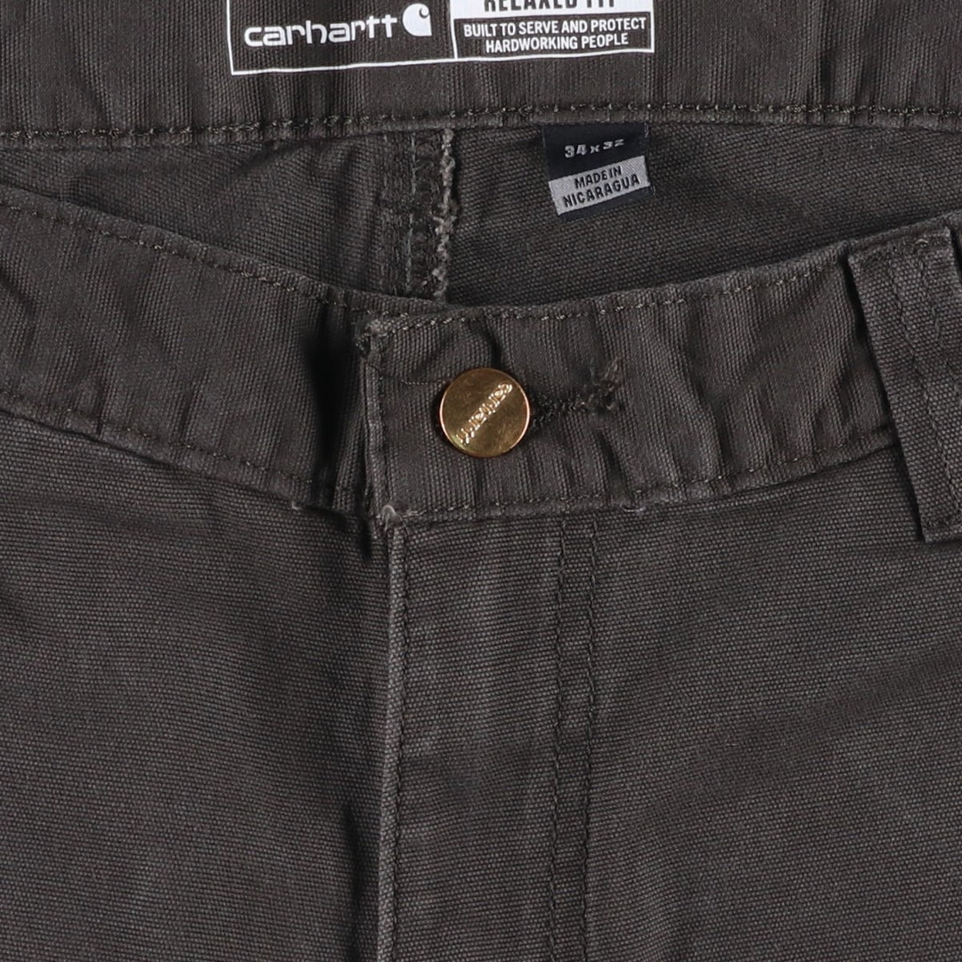 Carhartt Relaxed Fit Duck Work Pants, Men's, W34 equivalent cotton Charcoal Vintage Second Hand