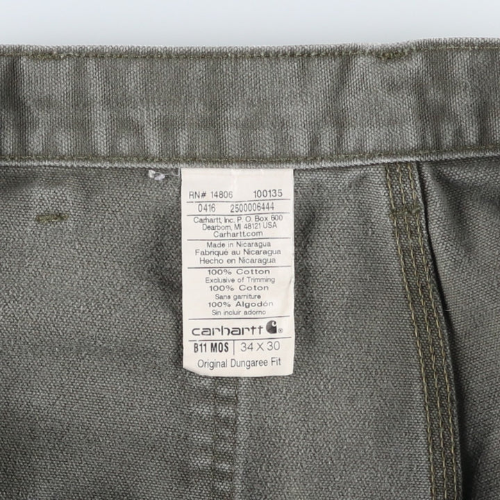 Carhartt Original Dungaree Fit Duck Painter Pants, Men's, Size 34 cotton Khaki type Vintage Second Hand