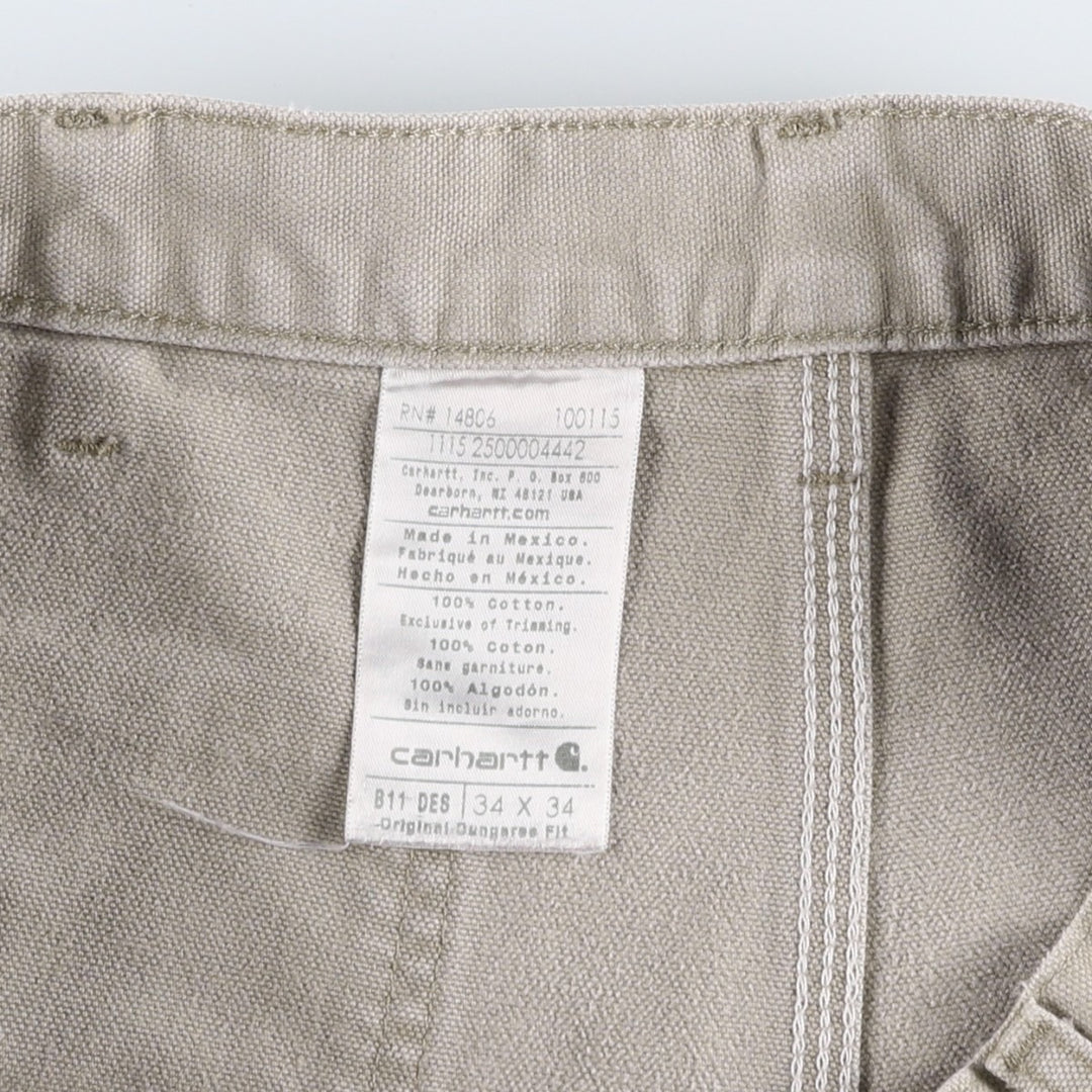 Carhartt Original Dungaree Fit Duck Painter Pants, Men's, Size 34 cotton gray type Vintage Second Hand
