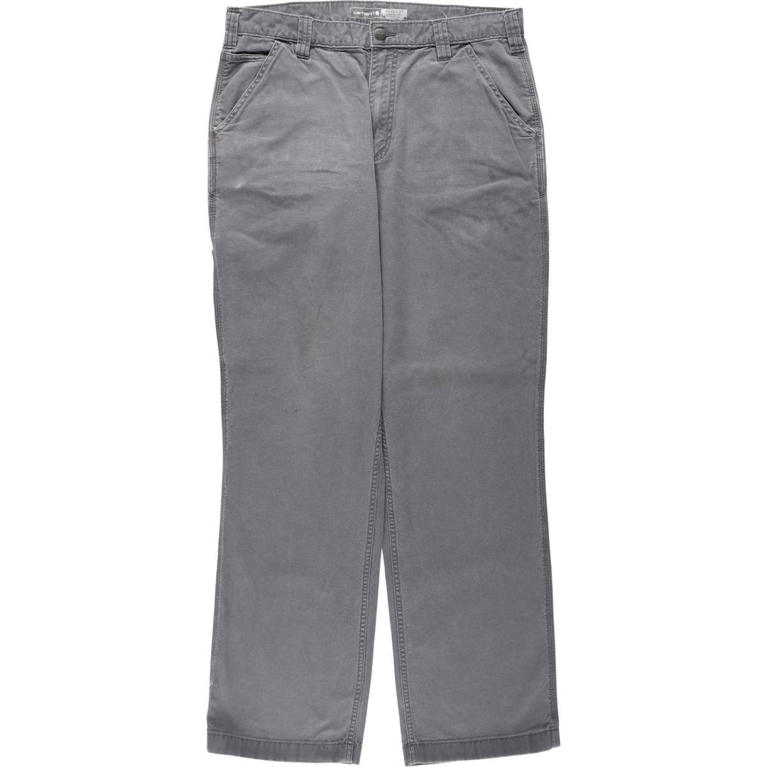Carhartt Relaxed Fit Duck Work Pants, Men's, W34 equivalent cotton gray type Vintage Second Hand