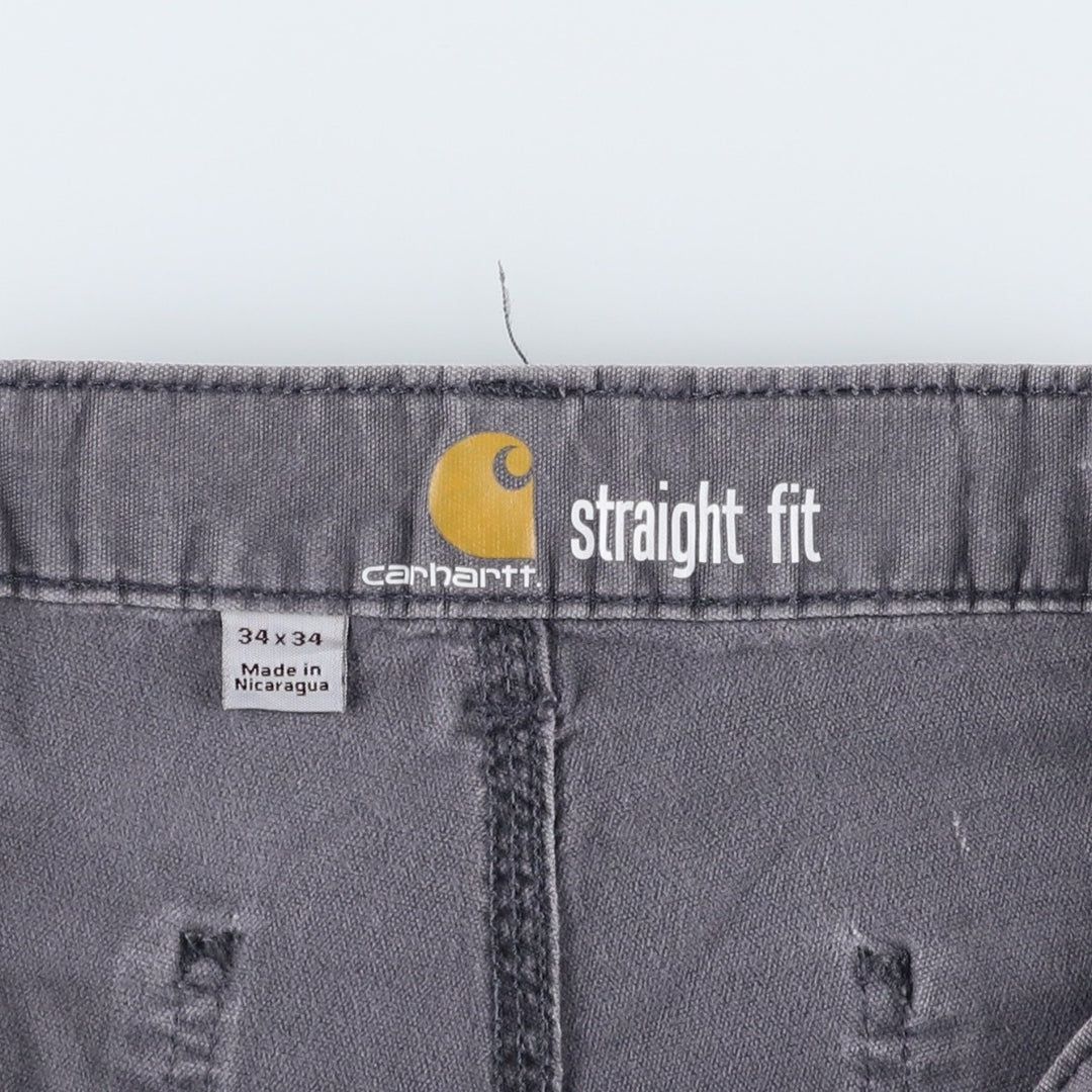 Carhartt Straight Fit Duck Work Pants, Men's W34 (approx.) cotton gray type Vintage Second Hand