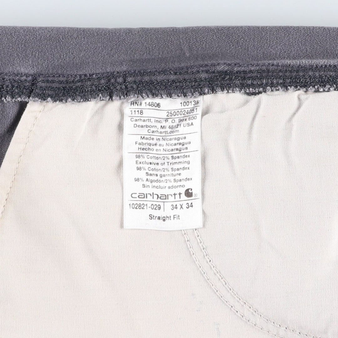 Carhartt Straight Fit Duck Work Pants, Men's W34 (approx.) cotton gray type Vintage Second Hand