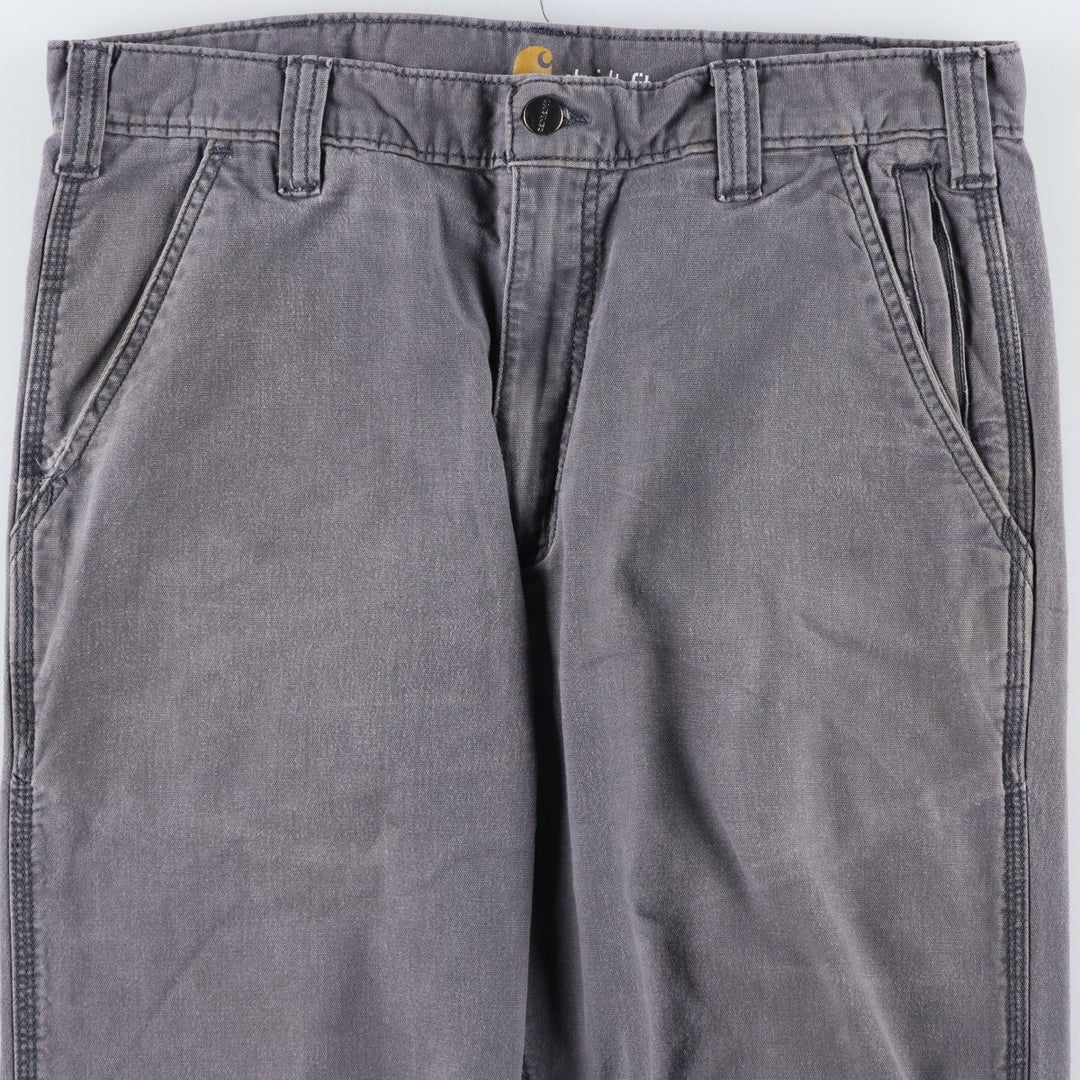 Carhartt Straight Fit Duck Work Pants, Men's W34 (approx.) cotton gray type Vintage Second Hand