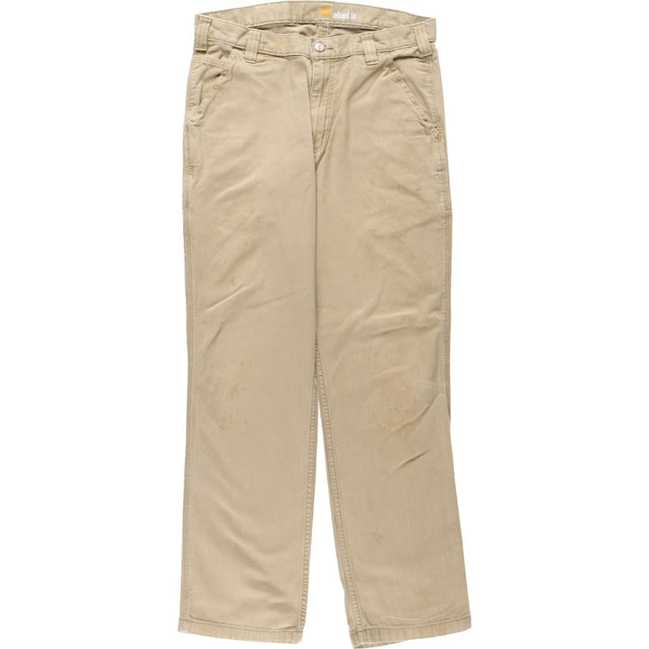 Carhartt Relaxed Fit Duck Work Pants, Men's, W34 equivalent cotton Beige type Vintage Second Hand