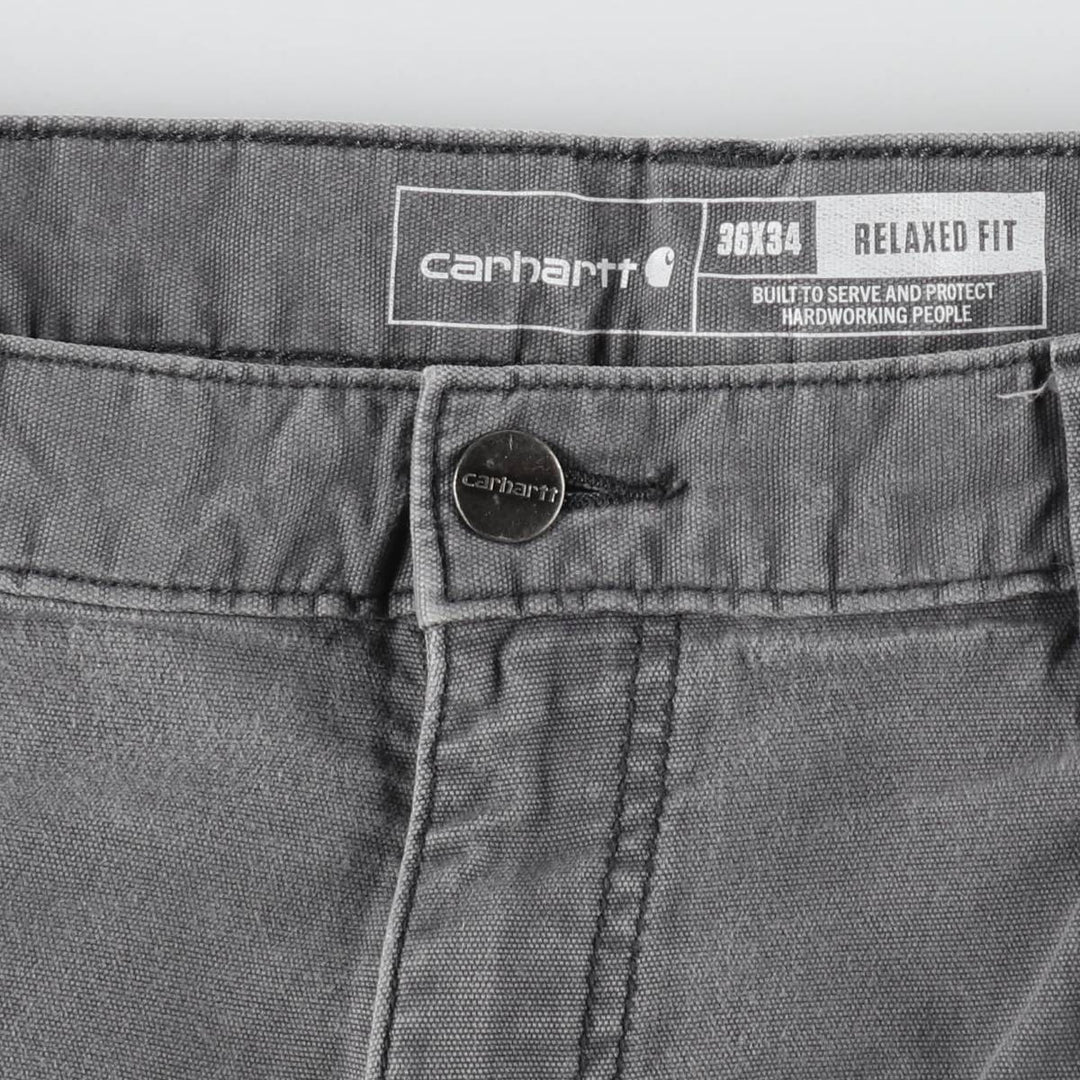 Carhartt Relaxed Fit Duck Work Pants Cargo Pants Men's W36 (approx.) cotton Charcoal Vintage Second Hand
