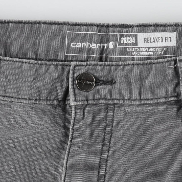 Carhartt Relaxed Fit Duck Work Pants Cargo Pants Men's W36 (approx.) cotton Charcoal Vintage Second Hand