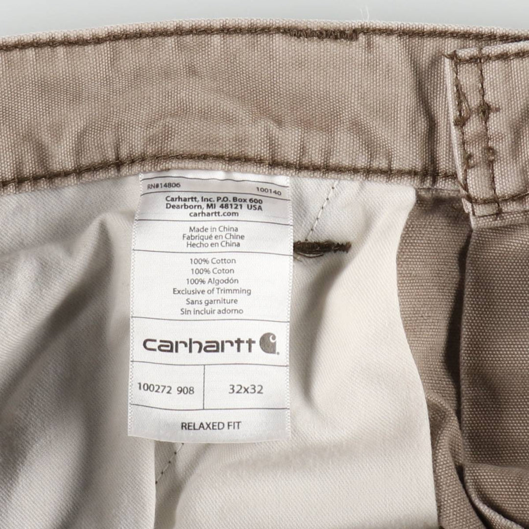Carhartt Relaxed Fit Duck Work Pants Cargo Pants Men's W32 (approx.) cotton brown type Vintage Second Hand