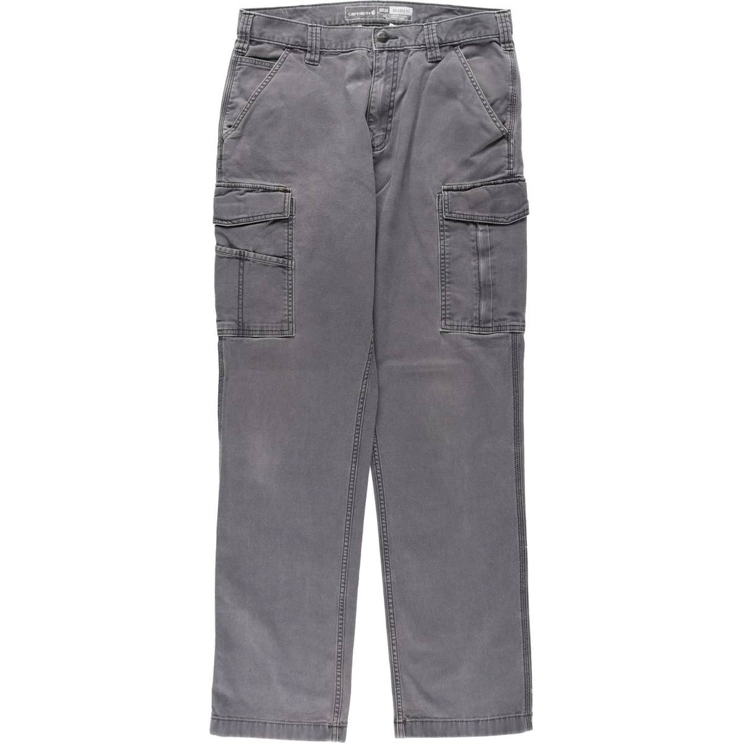 Carhartt Relaxed Fit Duck Work Pants Cargo Pants Men's W34 (approx.) cotton Charcoal Vintage Second Hand