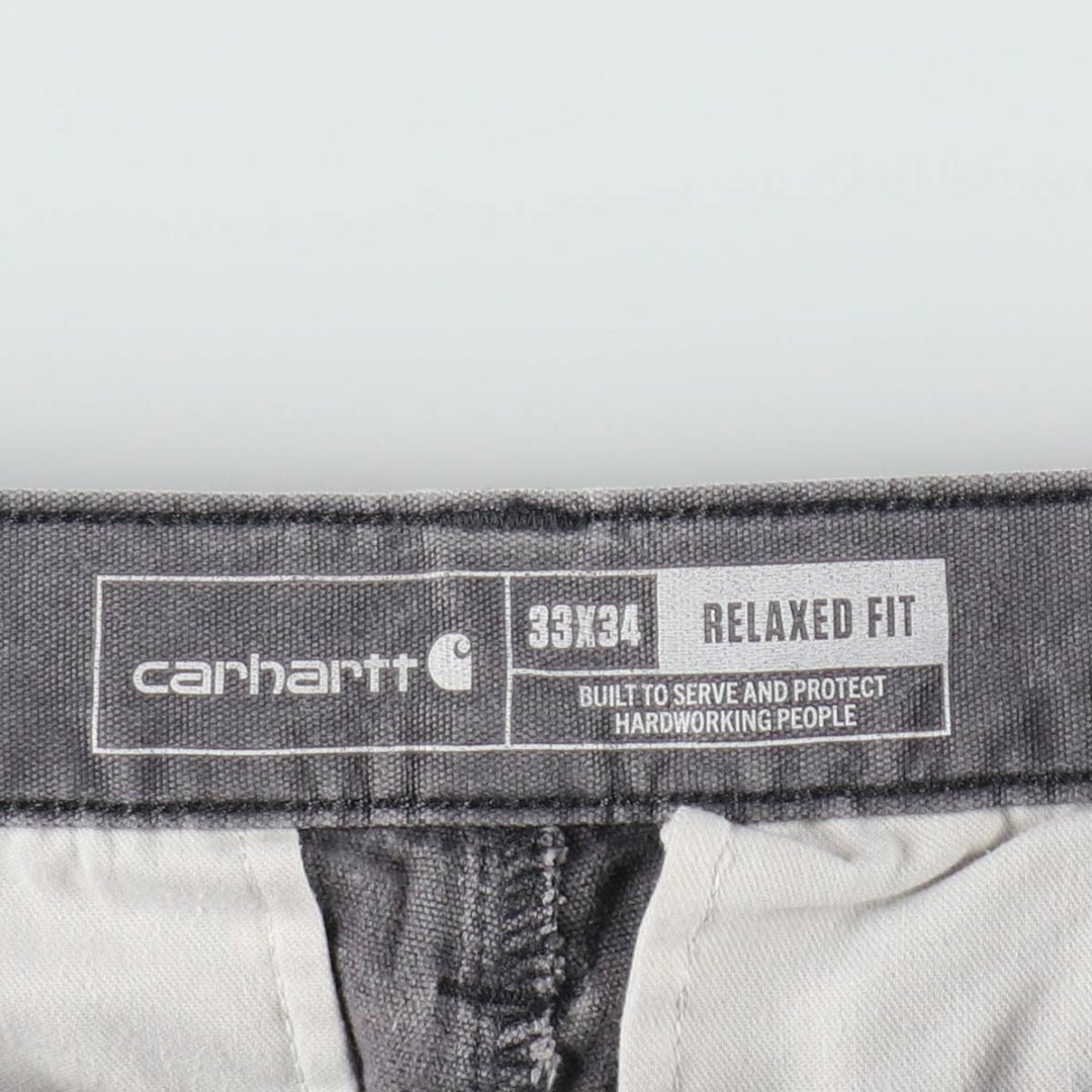 Carhartt Relaxed Fit Duck Work Pants Cargo Pants Men's W34 (approx.) cotton Charcoal Vintage Second Hand