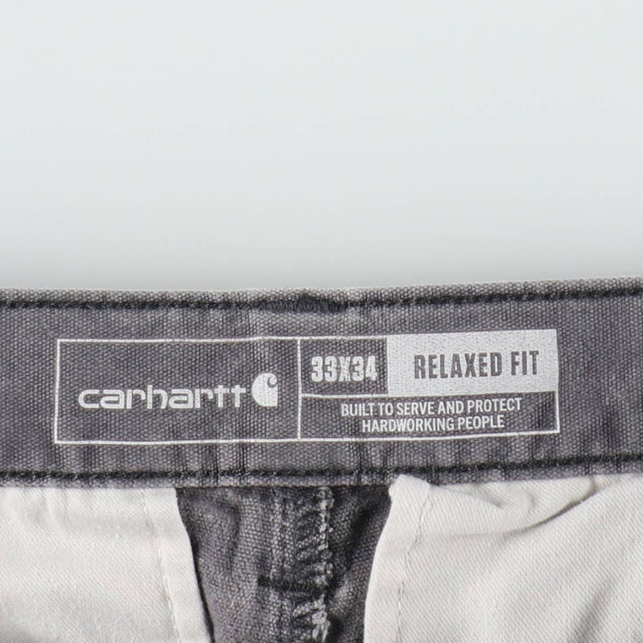 Carhartt Relaxed Fit Duck Work Pants Cargo Pants Men's W34 (approx.) cotton Charcoal Vintage Second Hand
