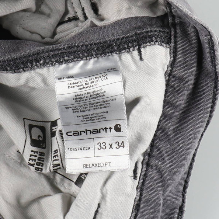 Carhartt Relaxed Fit Duck Work Pants Cargo Pants Men's W34 (approx.) cotton Charcoal Vintage Second Hand