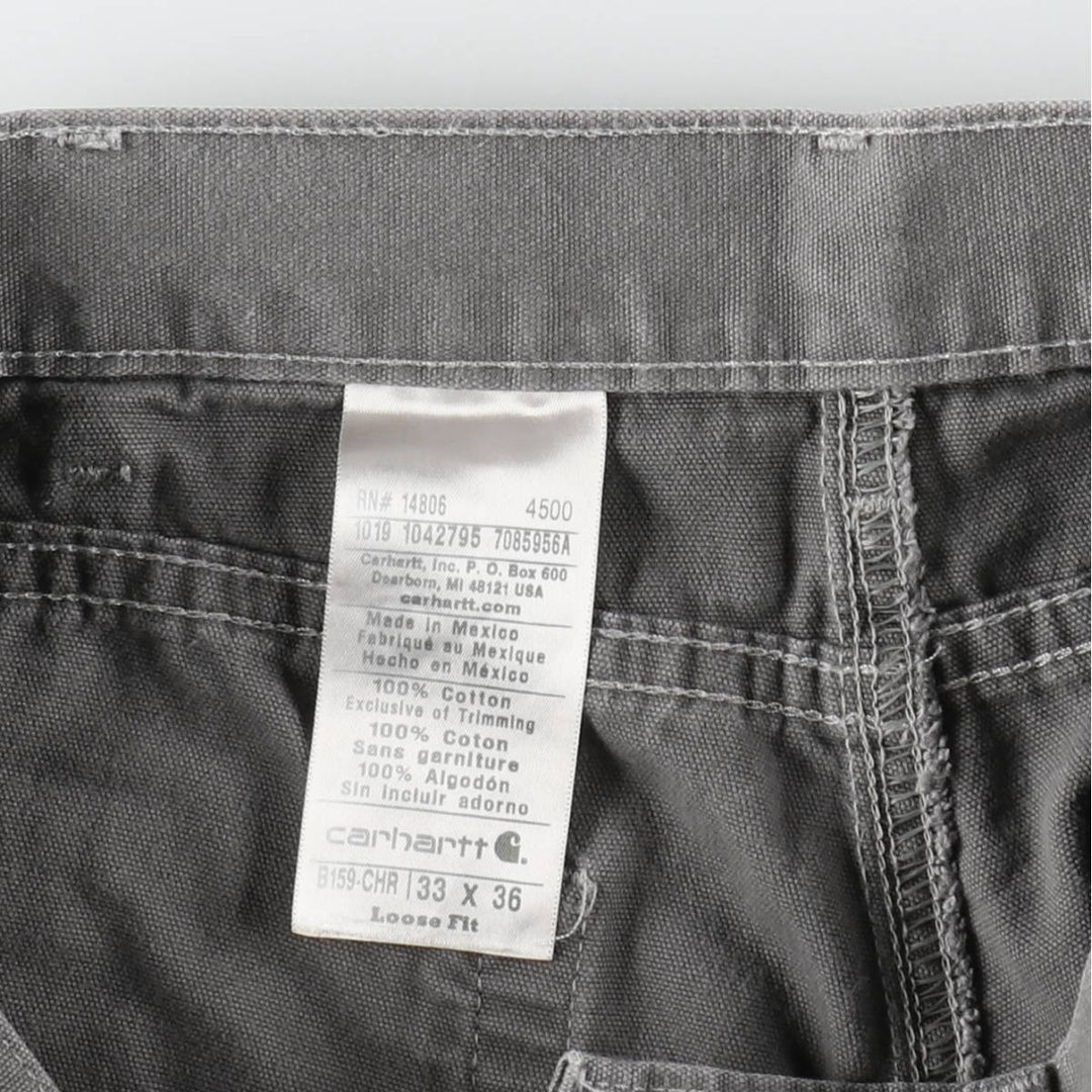 Carhartt Loose Fit Duck Painter Pants, Men's, W33 equivalent cotton Charcoal Vintage Second Hand