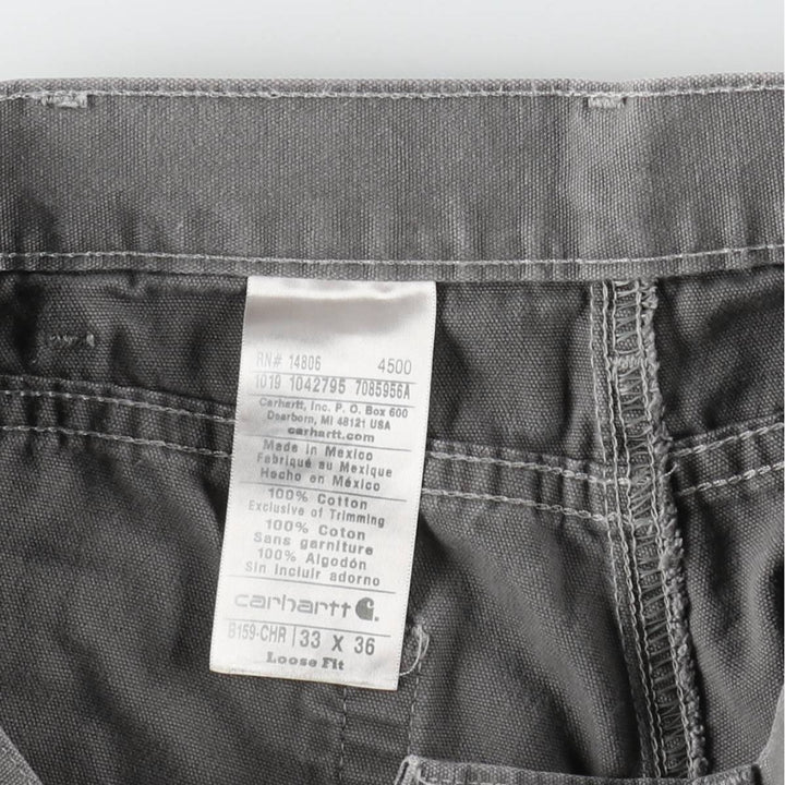 Carhartt Loose Fit Duck Painter Pants, Men's, W33 equivalent cotton Charcoal Vintage Second Hand