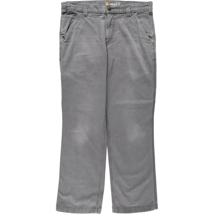 Carhartt Relaxed Fit Duck Work Pants, Men's, W34 equivalent cotton Charcoal Vintage Second Hand