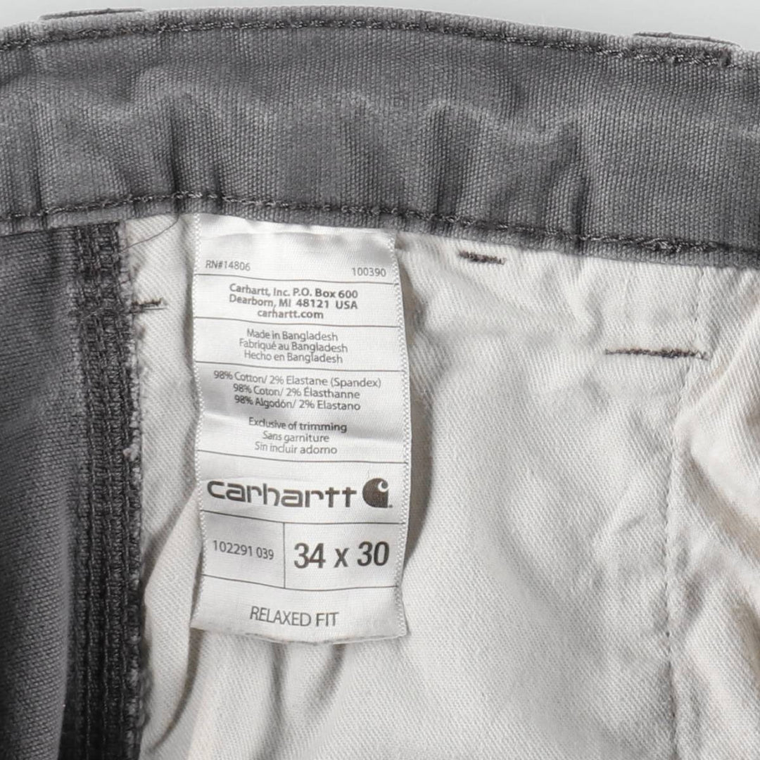 Carhartt Relaxed Fit Duck Work Pants, Men's, W34 equivalent cotton Charcoal Vintage Second Hand