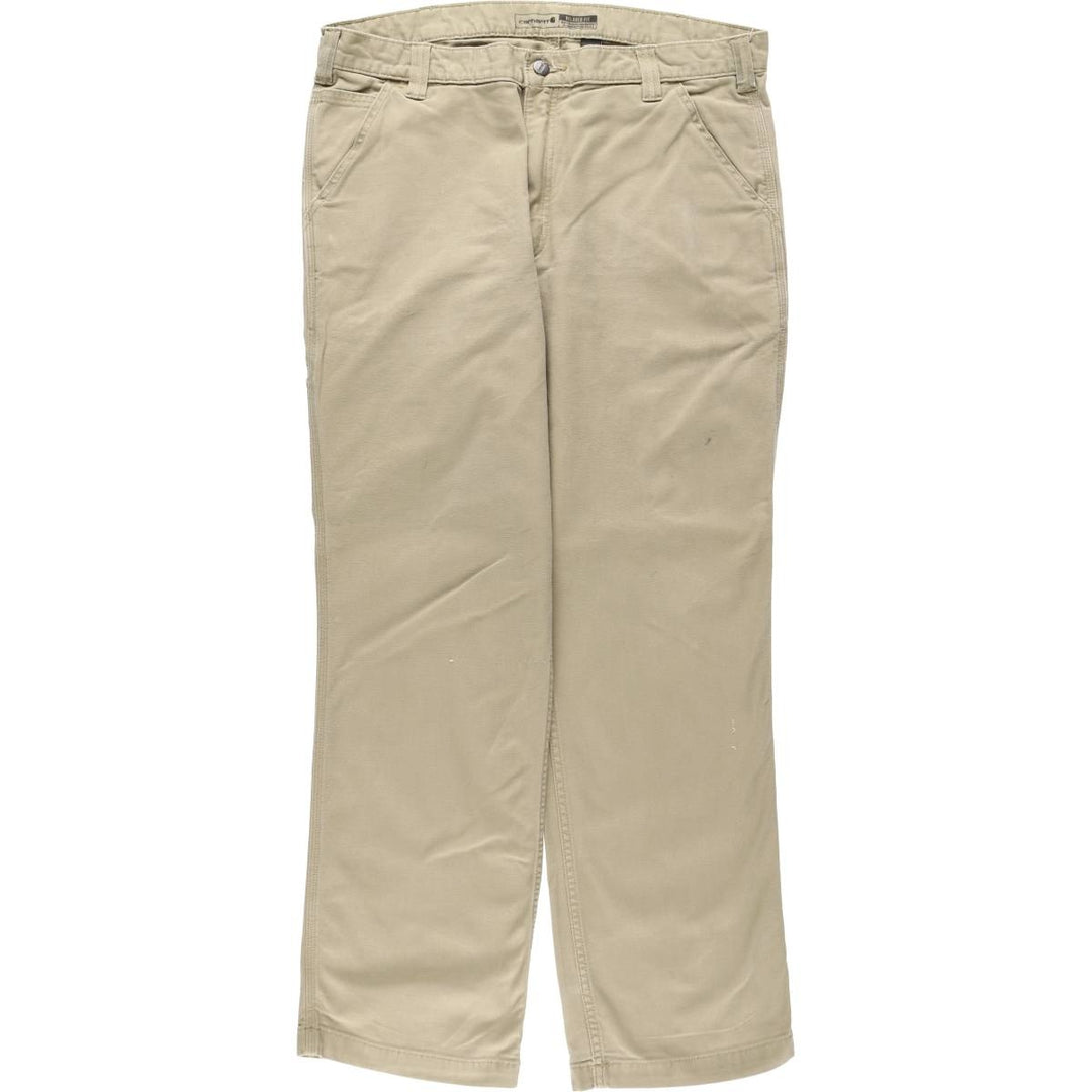 Carhartt Relaxed Fit Duck Work Pants, Men's, W37 equivalent cotton Beige type Vintage Second Hand