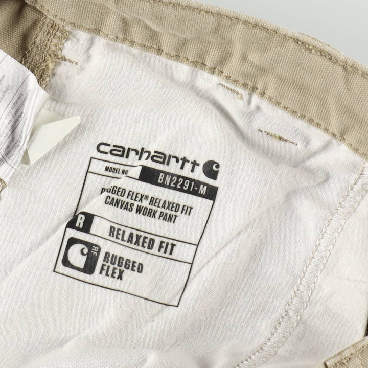 Carhartt Relaxed Fit Duck Work Pants, Men's, W37 equivalent cotton Beige type Vintage Second Hand