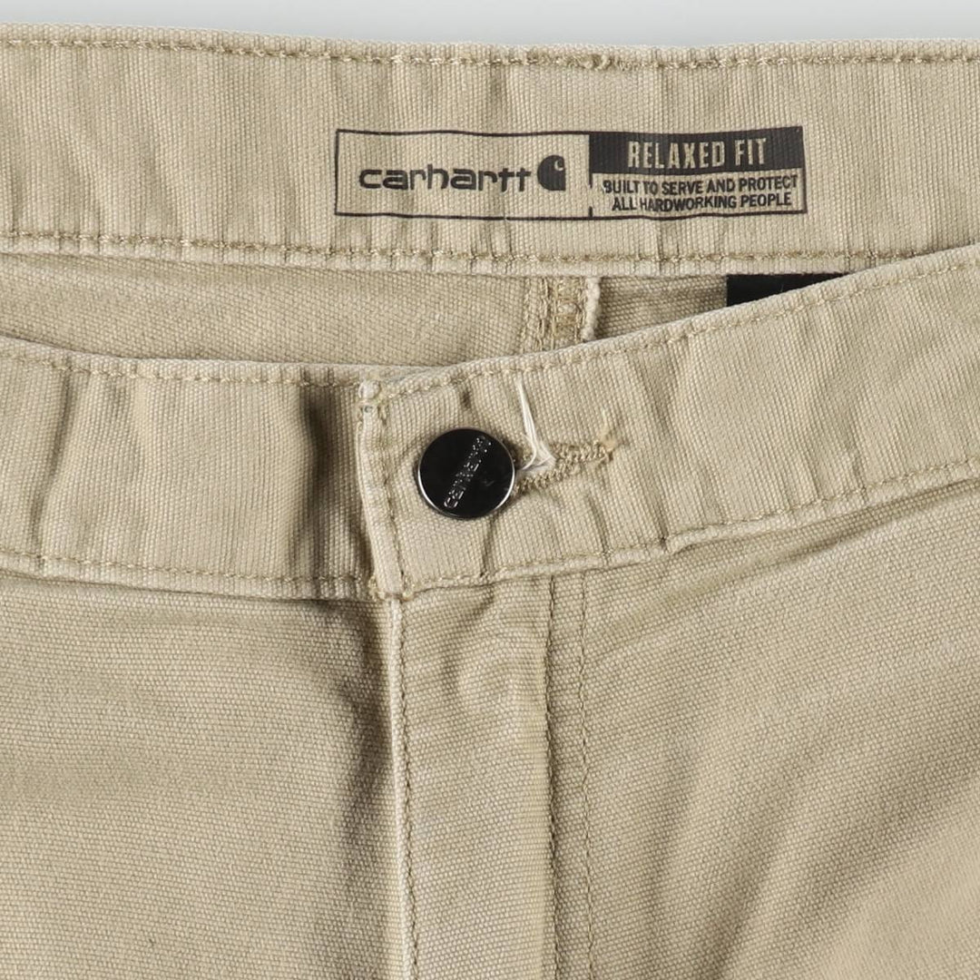 Carhartt Relaxed Fit Duck Work Pants, Men's, W37 equivalent cotton Beige type Vintage Second Hand
