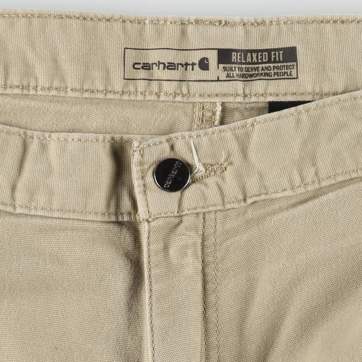 Carhartt Relaxed Fit Duck Work Pants, Men's, W37 equivalent cotton Beige type Vintage Second Hand